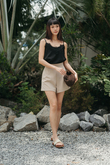 ADRIAN HIGH WAISTED SHORTS (KHAKI) ADRIAN HIGH WAISTED SHORTS (KHAKI)