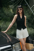 ADRIAN HIGH WAISTED SHORTS (WHITE) ADRIAN HIGH WAISTED SHORTS (WHITE)