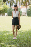 ADRIAN HIGH WAISTED SHORTS (BLUE) ADRIAN HIGH WAISTED SHORTS (BLUE)