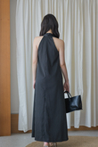 BRYNN V-NECK DRESS (BLACK STRIPE) 