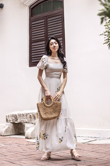 THERESA SQUARE NECK MAXI DRESS (FLORAL)