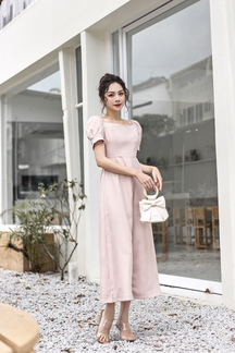 JEVENA SQUARE NECK JUMPSUIT (NUDE PINK)