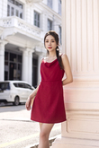 LYANNA COWL NECK CAMISOLE DRESS (RUBY RED)