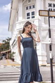 REMILY FLARE MIDI DRESS (TEAL)