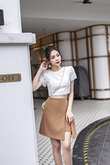 CAELYN SLIT OPEN SKIRT (BROWN)