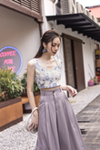 FAWNE SWEETHEART CROP TOP (BLUE FLORAL)